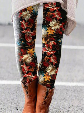 Casual Printed Floral Pants