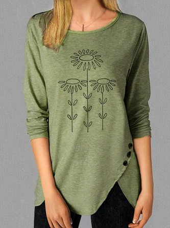 New Women Fashion Vintage Holiday Casual Long Sleeve Plain Top