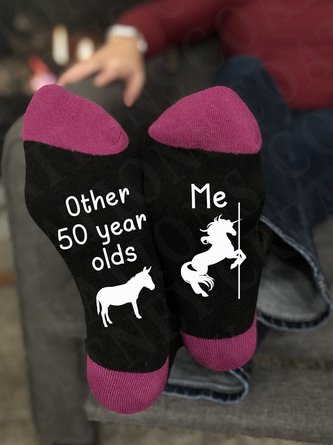 Other 50 Year olds, Me- A UNicorn Funny Socks