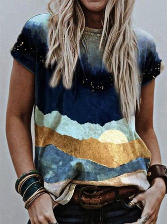 Ombre/tie-Dye Casual Shirts & Tops