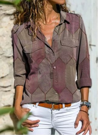 Outdoor Abstract Long Sleeve Shirts & Tops