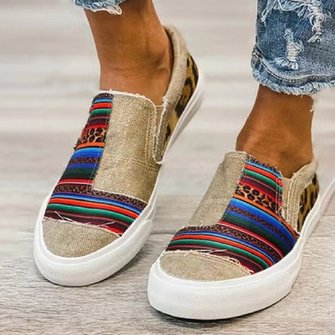 Canvas women's shoes color matching low-cut casual round toe shoes