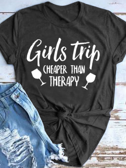 Mother‘s Day Girls trip Letter Short Sleeve T-shirt