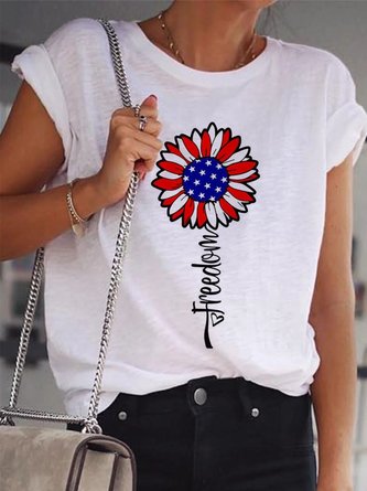 Casual Crew Neck Short Sleeve T-shirt