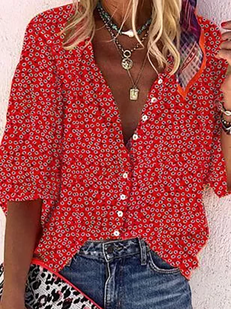 Plus size Casual Printed Blouse