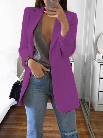 Long Sleeve Shawl Collar Shift Blazer