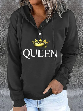 Long-sleeved Hooded Letter Casual Sweatshirts