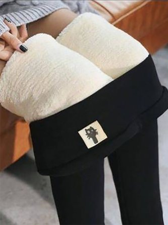 Skinny Solid Furry Leggings Pants