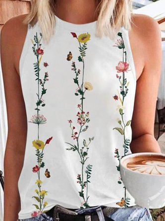 Cotton Blends Floral Loosen Knit