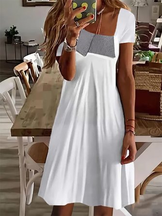 Asymmetrical Plain Short sleeve Casual Dresses