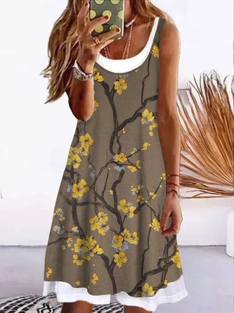 Casual Crew Neck Loose Dresses