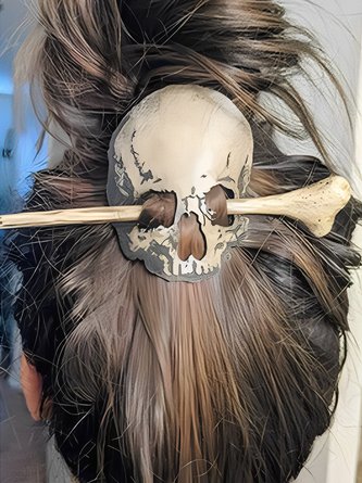 Women Vintage All Season Skull Metal Daily Metal Standard Hair Clips Hair Accessories