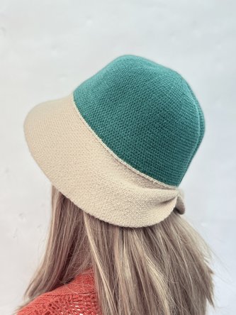 Casual Color Block All Season Vacation Braided Best Sell Yarn/Wool yarn Floppy Regular Hats for Women