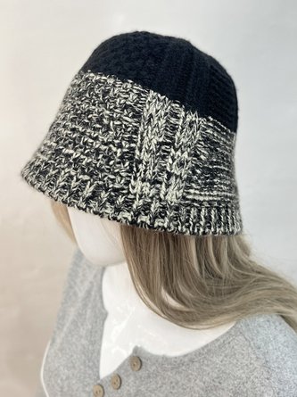 Casual Ombre Spring Household Braided Vintage Style Yarn/Wool yarn Bucket Regular Hats for Women