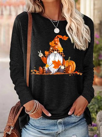 Womens Thanksgiving Crew Neck  Casual Top