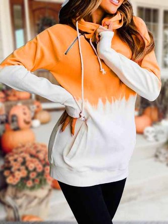 Casual Halloween Autumn Hoodie Micro-Elasticity Daily Loose Halloween Long sleeve Sweatshirts for Women