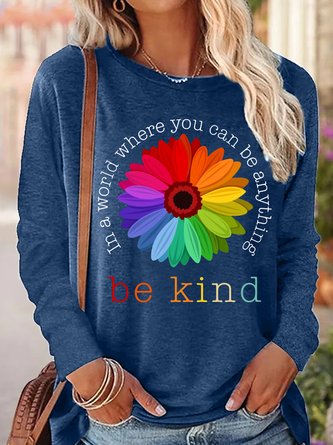 Womens Daisy In A World Where You Can Be Anything Be Kind Vintage Top