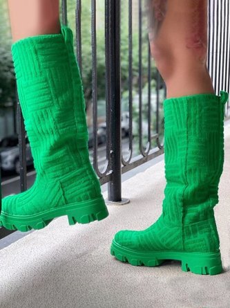 Personalized Terry Cloth Straight Boots