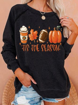 It's The Season Pumpkin Halloween Crew Neck Sweatshirt