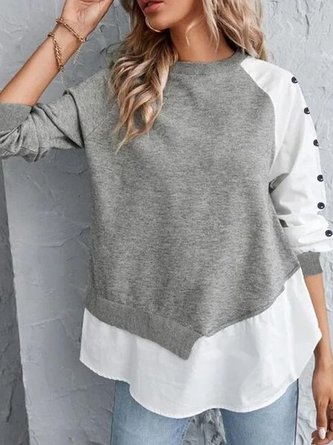 Loose Crew Neck Knitted Casual Top tunic