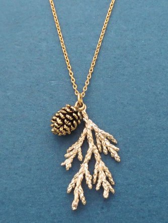 Ethnic Vintage Leaf Hazelnut Pattern Necklace Sweater Chain Boho Jewelry