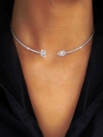 Elegant All Over Diamond Necklace Chain Party Party Wedding Jewelry