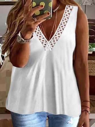 Plus Size Lace Loose Casual Tank Top