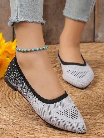 Gradient Pattern Breathable High Stretch Flyknit Flats