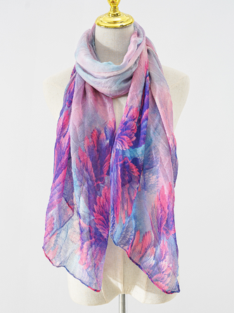 Boho Silk Ombre Floral Scarf Holiday Beach Accessories