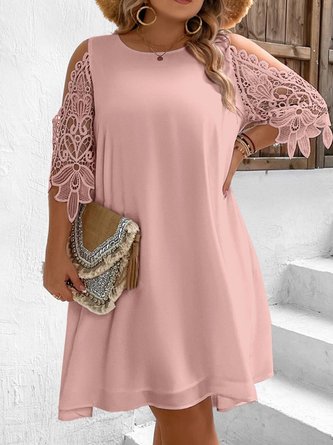 Loose Casual Off Shoulder Sleeve Dress With No