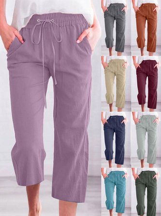 Women's Casual Summer Linen Pants High Waisted Loose Yoga Sweatpants ...