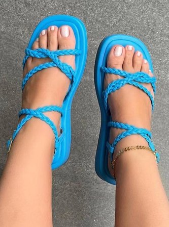 Vacation Woven Straps Beach Sandals