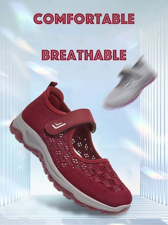 Comfortable and Breathable Mesh Shock Absorption Soothing Velcro Walking Sneakers