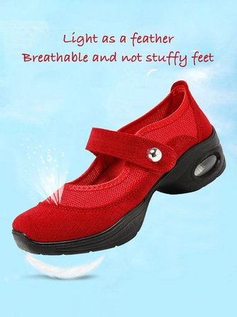 Breathable Cloth Mary Jane Air Cushioned Walking Sneakers