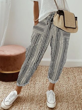 Abstract Stripes Loose Casual Pants