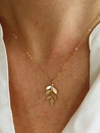 Leaf minimalist necklace jewelry