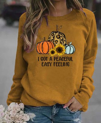 Casual Halloween Loose Crew Neck Sweatshirt