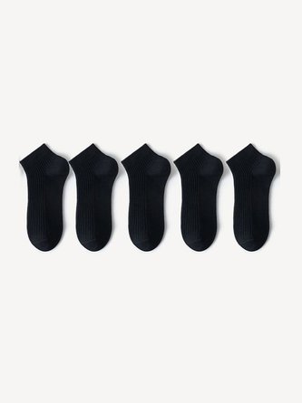 Women's Solid Color 5-color Socks Combination Set