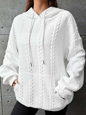 Plus Size Plain Casual Hoodie Hoodie
