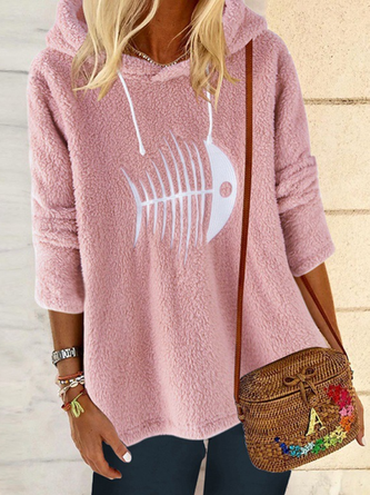 Plain Casual Hoodie Loose Hoodie