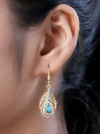 New fashion leaf feather earrings