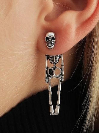 Halloween Skeleton Skeleton Simulation Human Skeleton Detachable Earrings Ghost Groom Bride Couple Human Earrings