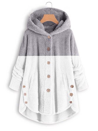 Casual Plain Fluff/Granular Fleece Fabric Teddy Jacket