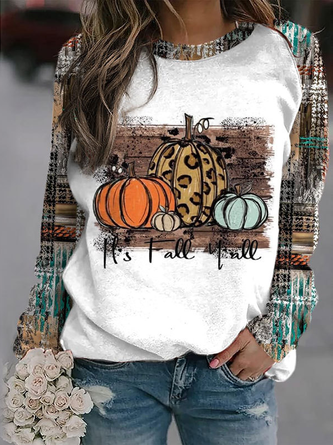 Halloween Crew Neck Casual Sweatshirt