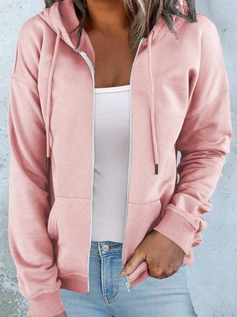 Knitted Loose Plain Casual Jacket