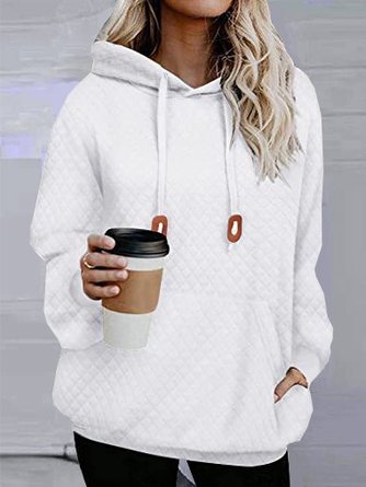 Casual Plain Loose Knitted Hoodie