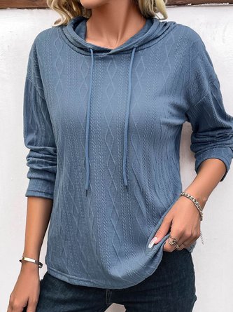 Loose Jacquard Casual Hoodie