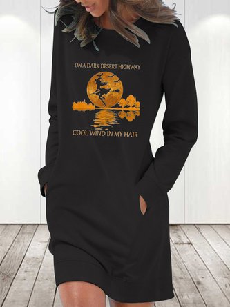 Crew Neck Loose Halloween Casual Dress