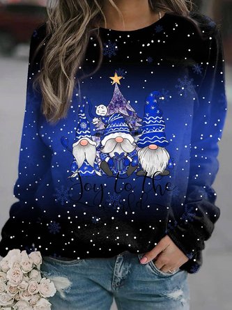 Christmas Casual Loose Crew Neck Long Sleeve H-Line Xmas Sweatshirt