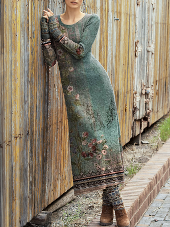 Loose Crew Neck Casual Dress